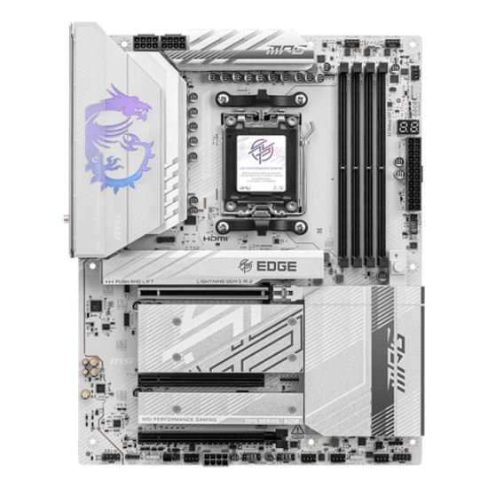 Mainboard|MSI|AMD B850|SAM5|ATX|Memory DDR5|Memory slots 4|3xPCI-Express 16x|4xM.2|1xHDMI|1xAudio-In|1xAudio-Out|4xUSB 2.0|1xUSB 3.0|2xUSB 3.2|3xUSB-C|1xOptical S/PDIF|1xRJ45|MPGB850EDGETIWIFI