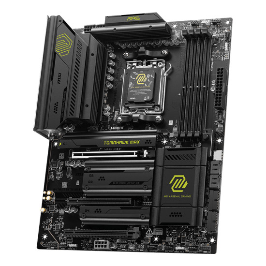 Mainboard|MSI|AMD B850|SAM5|ATX|Memory DDR5|Memory slots 4|3xPCI-Express 16x|4xM.2|1xHDMI|1xAudio-In|1xAudio-Out|4xUSB 2.0|1xUSB 3.0|2xUSB 3.2|3xUSB-C|1xRJ45|B850TOMAHAWKMAXWIFI