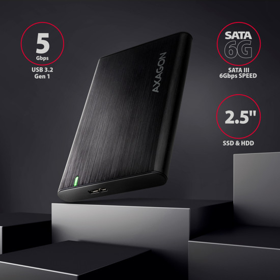 Axagon EE25-A6M storage drive enclosure HDD/SSD enclosure Black 2.5" Axagon EE25-A6M storage drive enclosure HDD/SSD enclosure Black 2.5"