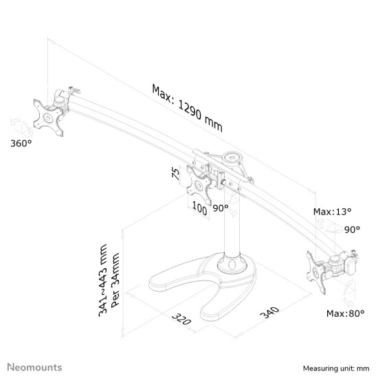 Neomounts FPMA-D700DD3 Monitor stand 10-27" Neomounts FPMA-D700DD3 Monitor stand 10-27"