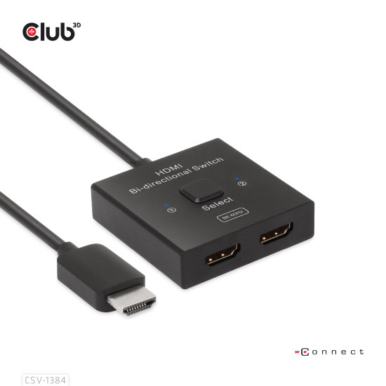 CLUB3D HDMI 2-in-1 Bi-directional Switch for 8K60Hz or 4K120Hz CLUB3D HDMI 2-in-1 Bi-directional Switch for 8K60Hz or 4K120Hz