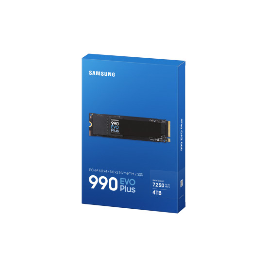 SSD|SAMSUNG|990 EVO Plus|4TB|M.2|PCIe Gen5|NVMe|TLC|Write speed 6300 MBytes/sec|Read speed 7250 MBytes/sec|2.38mm|TBW 2400 TB|MZ-V9S4T0BW SSD|SAMSUNG|990 EVO Plus|4TB|M.2|PCIe Gen5|NVMe|TLC|Write speed 6300 MBytes/sec|Read speed 7250 MBytes/sec|2.38mm|TBW 2400 TB|MZ-V9S4T0BW