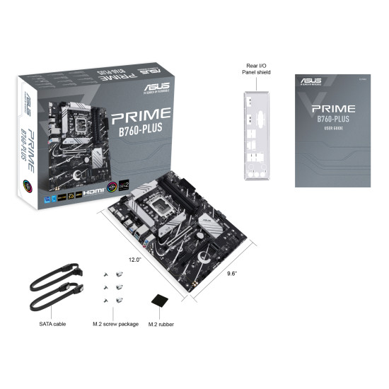 Mainboard|ASUS|Intel B760 Express|LGA1700|ATX|Memory DDR5|Memory slots 4|2xPCI-Express 3.0 1x|1xPCI-Express 4.0 16x|1xPCI-Express 5.0 16x|3xM.2|1x15pin D-sub|1xHDMI|1xDisplayPort|2xUSB 2.0|3xUSB 3.2|1xUSB-C|1xRJ45|3xAudio port|PRIMEB760-PLUS Mainboard|ASUS|Intel B760 Express|LGA1700|ATX|Memory DDR5|Memory slots 4|2xPCI-Express 3.0 1x|1xPCI-Express 4.0 16x|1xPCI-Express 5.0 16x|3xM.2|1x15pin D-sub|1xHDMI|1xDisplayPort|2xUSB 2.0|3xUSB 3.2|1xUSB-C|1xRJ45|3xAudio port|PRIMEB760-PLUS