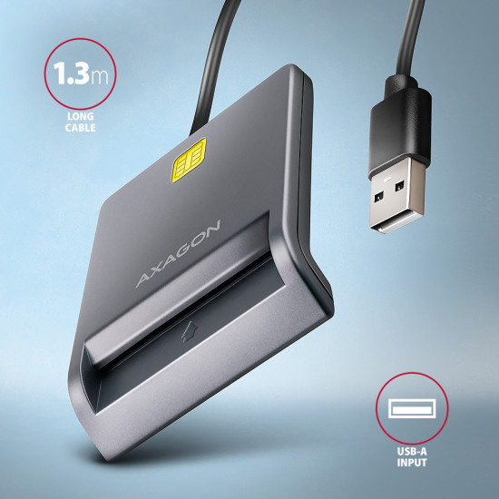 CARD READER FLAT SMARTCARD/ID/USB2.0 1.3M CRE-SM3T AXAGON CARD READER FLAT SMARTCARD/ID/USB2.0 1.3M CRE-SM3T AXAGON