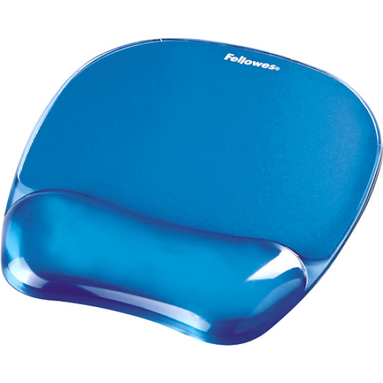 Fellowes Mouse Mat Wrist Support - Crystals Gel Mouse Pad with Non Slip Rubber Base - Ergonomic Mouse Mat for Computer, Laptop, Home Office Use - Compatible with Laser and Optical Mice - Blue Fellowes Mouse Mat Wrist Support - Crystals Gel Mouse Pad with Non Slip Rubber Base - Ergonomic Mouse Mat for Computer, Laptop, Home Office Use - Compatible with Laser and Optical Mice - Blue