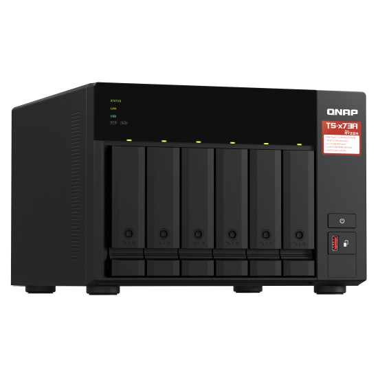 QNAP TS-673A NAS Tower Ryzen Embedded V1500B 8 GB DDR4 0 TB QNAP Turbo System Black QNAP TS-673A NAS Tower Ryzen Embedded V1500B 8 GB DDR4 0 TB QNAP Turbo System Black