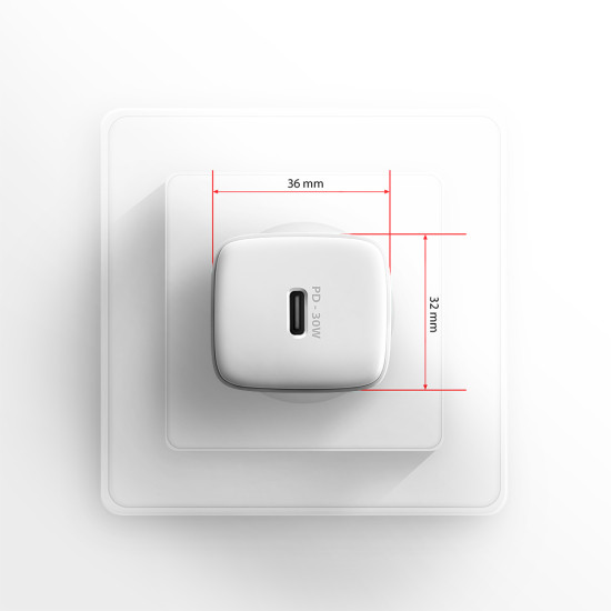 MOBILE CHARGER WALL USB-C 30W/1PORT WHITE ACU-PD30W AXAGON MOBILE CHARGER WALL USB-C 30W/1PORT WHITE ACU-PD30W AXAGON