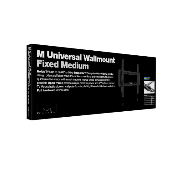 M Universal Wallmount Fixed Medium Black M Universal Wallmount Fixed Medium Black