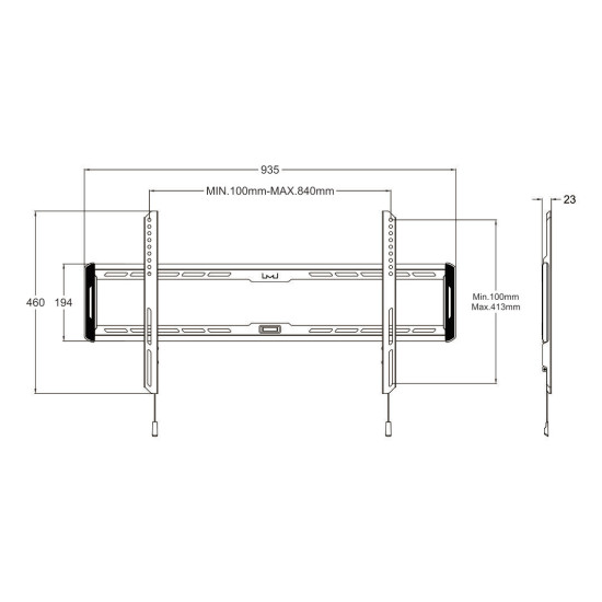 Multibrackets M Universal Wallmount Fixed Large Black Multibrackets M Universal Wallmount Fixed Large Black