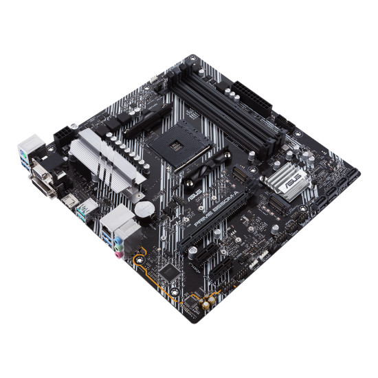 Mainboard|ASUS|AMD B550|SAM4|MicroATX|Memory DDR4|Memory slots 4|2xPCI-Express 3.0 1x|1xPCI-Express 4.0 16x|2xM.2|1x15pin D-sub|1xDVI-D|1xHDMI|6xUSB 3.2|1xPS/2|1xRJ45|3xAudio port|PRIMEB550M-A Mainboard|ASUS|AMD B550|SAM4|MicroATX|Memory DDR4|Memory slots 4|2xPCI-Express 3.0 1x|1xPCI-Express 4.0 16x|2xM.2|1x15pin D-sub|1xDVI-D|1xHDMI|6xUSB 3.2|1xPS/2|1xRJ45|3xAudio port|PRIMEB550M-A