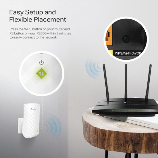 TP-Link RE200 network extender Network repeater White 10, 100 Mbit/s TP-Link RE200 network extender Network repeater White 10, 100 Mbit/s