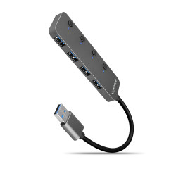 HUE-MSA Superspeed USB-A Switch Hub 4x USB 3.0 aktiv - 20cm schwarz