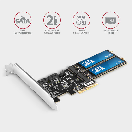 PCES-SA4M2 PCIe Controller 2x internal SATA 6G port+ M.2 B-key PCES-SA4M2 PCIe Controller 2x internal SATA 6G port+ M.2 B-key