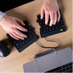 Ergonomic keyboard R-Go Split Break with break software, ergonomic split keyboard, QWERTY (UK), Bluetooth, black