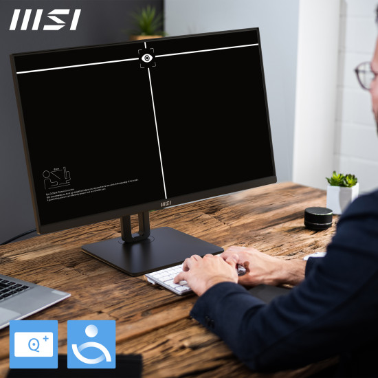 MSI Pro MP245PG 24 Inch Monitor, FHD (1920 x 1080), 100Hz, IPS, 1ms, 1x HDMI 1.4b, 1x DP 1.2a output, 1x D-Sub(VGA), Built-in Speakers, Anti-Glare, Anti-Flicker, Less Blue light, TÜV Certified, VESA, Kensington, 4-way adjustable stand, Black MSI Pro MP245PG 24 Inch Monitor, FHD (1920 x 1080), 100Hz, IPS, 1ms, 1x HDMI 1.4b, 1x DP 1.2a output, 1x D-Sub(VGA), Built-in Speakers, Anti-Glare, Anti-Flicker, Less Blue light, TÜV Certified, VESA, Kensington, 4-way adjustable stand, Black