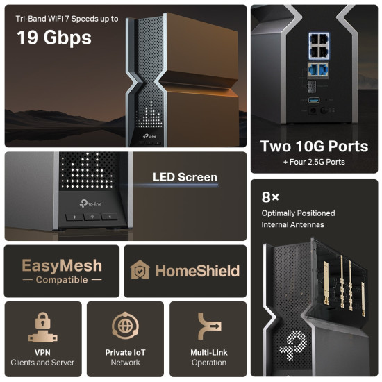 TP-Link Archer BE19000 Tri-Band Wi-Fi 7 Router TP-Link Archer BE19000 Tri-Band Wi-Fi 7 Router