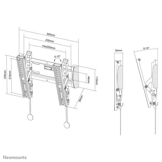 Neomounts NM-W125BLACK TV mount wall 10-40" - tiltable
