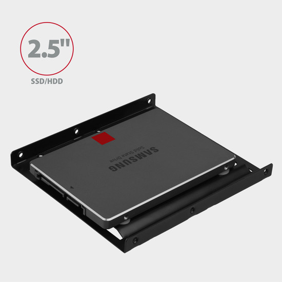 Axagon RHD-125B Halterahmen für 1x 2.5\" im 3.5\" Slot - schwarz Black Metal Axagon RHD-125B Halterahmen für 1x 2.5\" im 3.5\" Slot - schwarz Black Metal