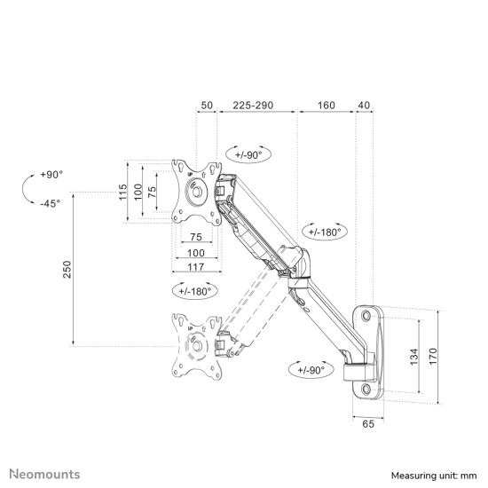 MONITOR ACC WALL MOUNT/17-32" WL70-450BL11 NEOMOUNTS