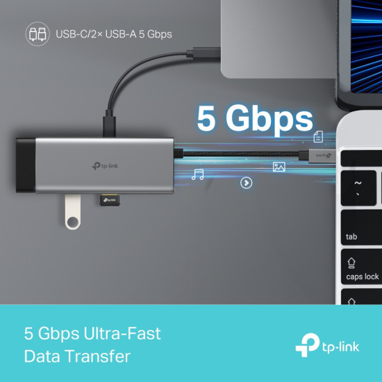 TP-Link UH5020C interface hub USB Type-C 5000 Mbit/s Grey TP-Link UH5020C interface hub USB Type-C 5000 Mbit/s Grey