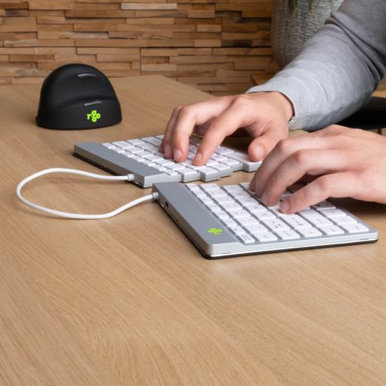 R-Go Tools Ergonomic keyboard R-Go Split Break with break software, ergonomic split keyboard, QWERTY (US), Bluetooth, white R-Go Tools Ergonomic keyboard R-Go Split Break with break software, ergonomic split keyboard, QWERTY (US), Bluetooth, white