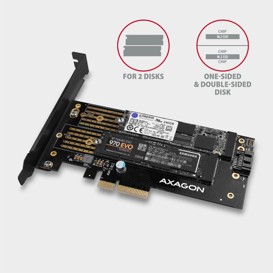 Axagon PCEM2-D interface cards/adapter Internal M.2, SATA Axagon PCEM2-D interface cards/adapter Internal M.2, SATA