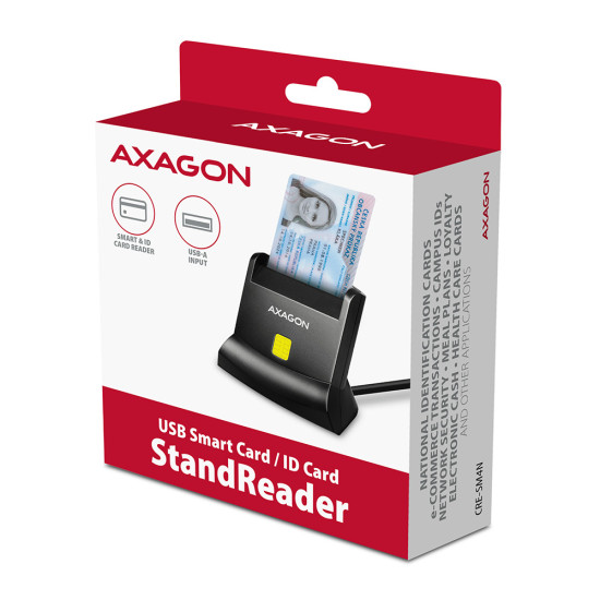Universal desktop USB contact Smart/ID card reader with long USB-A cable. Suitable for the eObanka application. Universal desktop USB contact Smart/ID card reader with long USB-A cable. Suitable for the eObanka application.