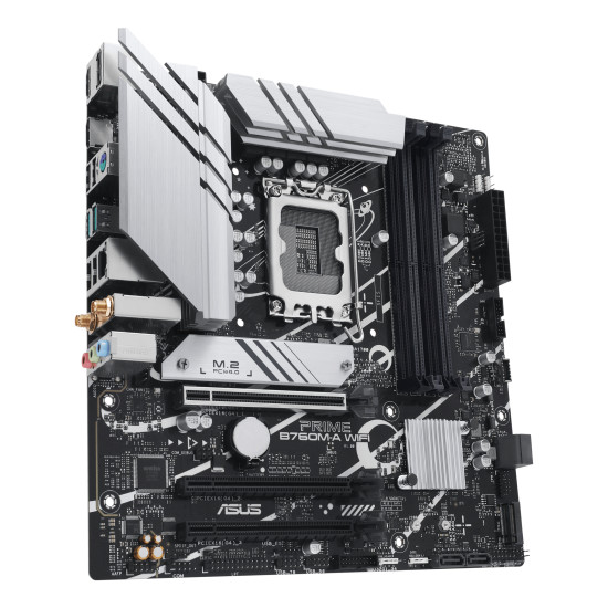Mainboard|ASUS|Intel B760 Express|LGA1700|Micro-ATX|Memory DDR5|Memory slots 4|3xPCI-Express 4.0 16x|2xM.2|2xHDMI|1xDisplayPort|4xUSB 2.0|2xUSB 3.2|1xPS/2|1xRJ45|3xAudio port|PRIMEB760M-AWIFI Mainboard|ASUS|Intel B760 Express|LGA1700|Micro-ATX|Memory DDR5|Memory slots 4|3xPCI-Express 4.0 16x|2xM.2|2xHDMI|1xDisplayPort|4xUSB 2.0|2xUSB 3.2|1xPS/2|1xRJ45|3xAudio port|PRIMEB760M-AWIFI