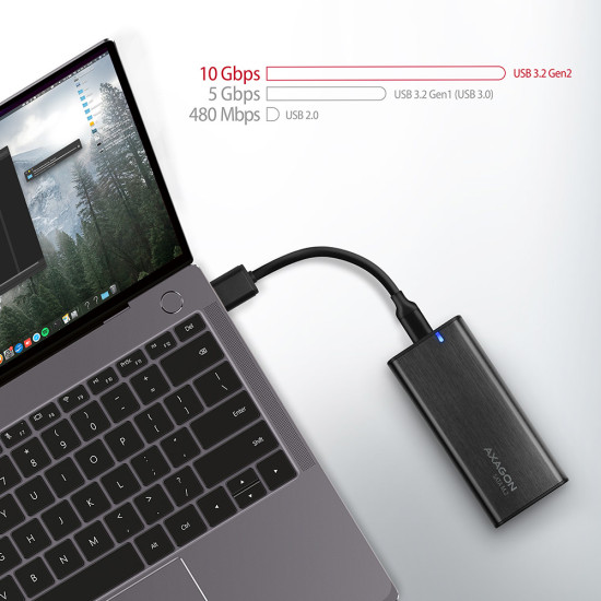 Axagon EEM2-SBC externes Gehäuse für M.2 SSDs USB-C 3.2 Gen 2 - schwarz SSD enclosure Black Axagon EEM2-SBC externes Gehäuse für M.2 SSDs USB-C 3.2 Gen 2 - schwarz SSD enclosure Black