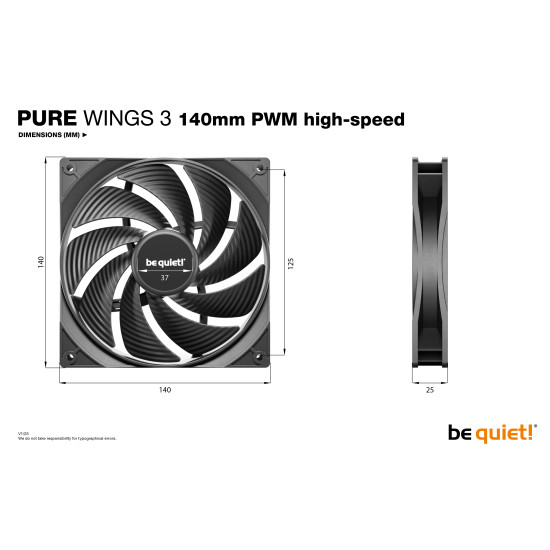 CASE FAN 140MM PURE WINGS 3/PWM HIGH-SPEED BL109 BE QUIET CASE FAN 140MM PURE WINGS 3/PWM HIGH-SPEED BL109 BE QUIET