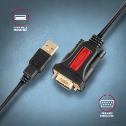 ADS-1PSN USB-A 2.0 - serial RS-232 DB9-M Prolific adapter cable 1.5m - Adapter - Digital/Daten