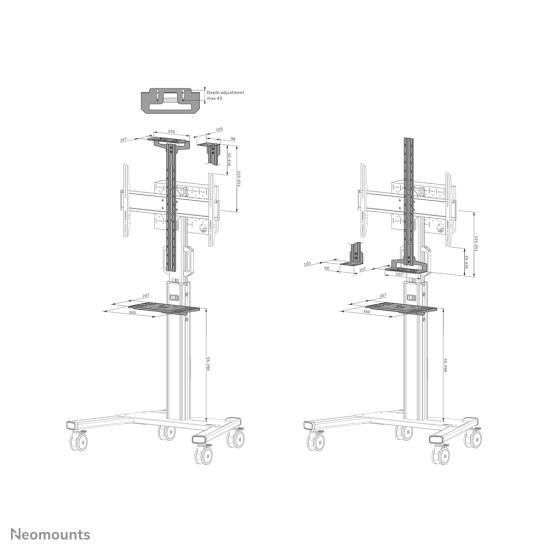 Neomounts AV1-825BL Videobar and multimedia kit - universal Neomounts AV1-825BL Videobar and multimedia kit - universal