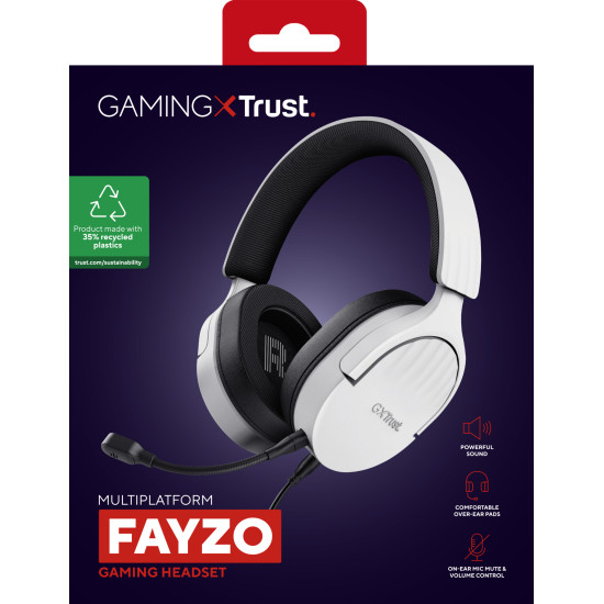 Trust GXT 489W FAYZO Headset Wired Head-band Gaming Black, White Trust GXT 489W FAYZO Headset Wired Head-band Gaming Black, White