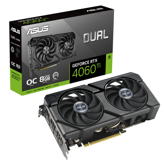 Graphics Card|ASUS|NVIDIA GeForce RTX 4060 Ti|8 GB|GDDR6|128 bit|PCIE 4.0 16x|GPU 2565 MHz|Dual Slot Fansink|1xHDMI|3xDisplayPort|DUAL-RTX4060TI-O8G-EVO Graphics Card|ASUS|NVIDIA GeForce RTX 4060 Ti|8 GB|GDDR6|128 bit|PCIE 4.0 16x|GPU 2565 MHz|Dual Slot Fansink|1xHDMI|3xDisplayPort|DUAL-RTX4060TI-O8G-EVO