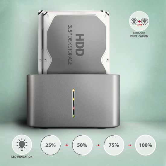Axagon ADSA-DC SuperSpeed USB DUAL 2.5"/3.5" HDD/SSD DUAL dock