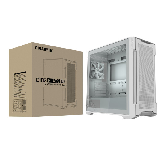 GIGABYTE C102 GLASS Midi Tower White GIGABYTE C102 GLASS Midi Tower White