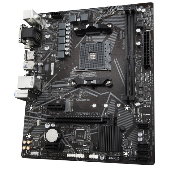 Mainboard|GIGABYTE|AMD A520|SAM4|Micro-ATX|Memory DDR4|Memory slots 2|2xPCI-Express 3.0 1x|1xPCI-Express 3.0 16x|1xM.2|1x15pin D-sub|1xDVI-D|1xHDMI|2xAV-In|1xAV-out|2xUSB 2.0|4xUSB 3.2|1xPS/2|1xRJ45|A520MS2H1.3 Mainboard|GIGABYTE|AMD A520|SAM4|Micro-ATX|Memory DDR4|Memory slots 2|2xPCI-Express 3.0 1x|1xPCI-Express 3.0 16x|1xM.2|1x15pin D-sub|1xDVI-D|1xHDMI|2xAV-In|1xAV-out|2xUSB 2.0|4xUSB 3.2|1xPS/2|1xRJ45|A520MS2H1.3