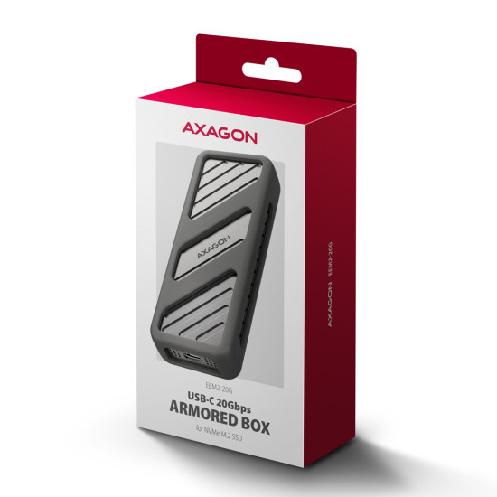 Axagon EEM2-20G NVMe-SSD-Gehäuse USB-C 3.2 20 Gbps 2230 - 2280 - schwarz SSD enclosure Black M.2 Axagon EEM2-20G NVMe-SSD-Gehäuse USB-C 3.2 20 Gbps 2230 - 2280 - schwarz SSD enclosure Black M.2