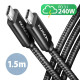 Axagon BUCM2-CM15AB Ladekabel USB-C zu USB-C 2.0, 1,5 m, PD 240 W 5 A, ALU - Schwarz - 1,5 Meter langes USB-C zu USB-C Kabel USB cable USB 2.0 1.5 m USB C Black Axagon BUCM2-CM15AB Ladekabel USB-C zu USB-C 2.0, 1,5 m, PD 240 W 5 A, ALU - Schwarz - 1,5 Meter langes USB-C zu USB-C Kabel USB cable USB 2.0 1.5 m USB C Black