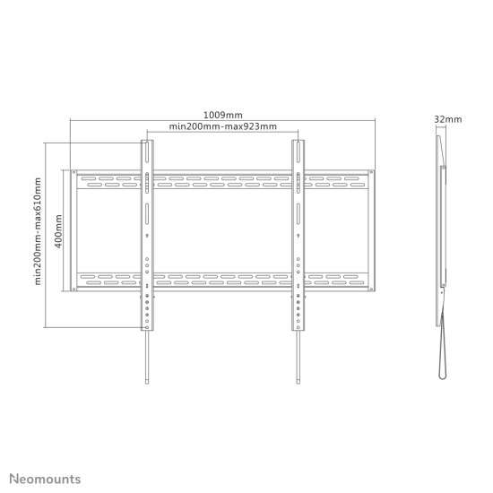 Neomounts LFD-W1000 TV mount wall 60-100" - fixed