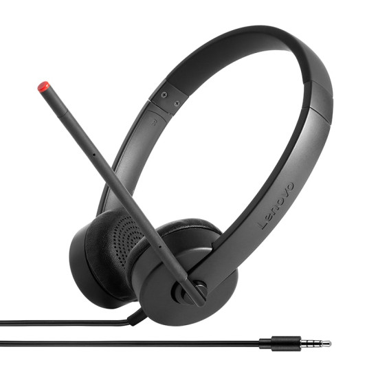Lenovo Stereo Analog Headset Wired Head-band Office/Call center Black Lenovo Stereo Analog Headset Wired Head-band Office/Call center Black