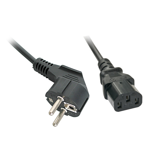 2m Schuko angled to C13 Mains Cable 2m Schuko angled to C13 Mains Cable