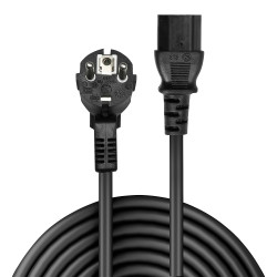 3m Schuko 2 Pin Plug to IEC C13 Power Cable, Black