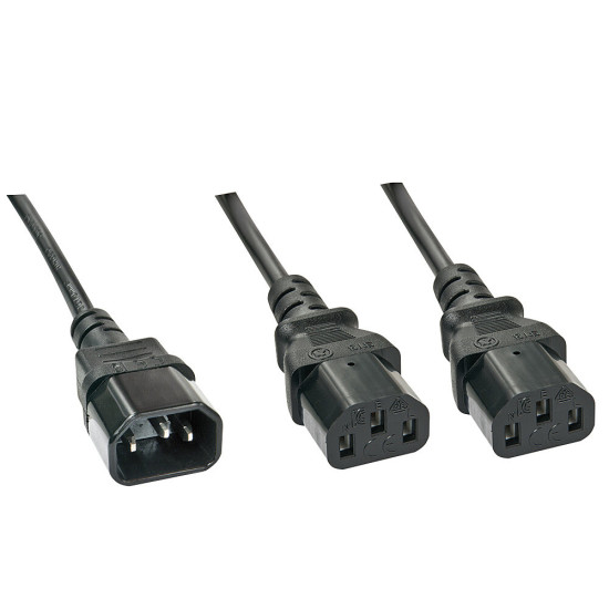 Lindy 1m IEC Splitter Cable IEC C14 to 2 x IEC C13 Lindy 1m IEC Splitter Cable IEC C14 to 2 x IEC C13