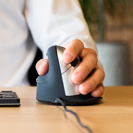 R-Go Tools Ergonomic mouse R-Go HE Break with break software, large (hand size ≥ 185 mm), left-handed, Wired, black R-Go Tools Ergonomic mouse R-Go HE Break with break software, large (hand size ≥ 185 mm), left-handed, Wired, black
