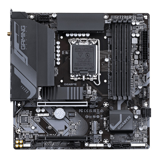 Mainboard|GIGABYTE|Intel B760 Express|LGA1700|Micro-ATX|Memory DDR5|Memory slots 4|1xPCI-Express 4.0 16x|1xM.2|1xHDMI|1xDisplayPort|5xUSB 2.0|3xUSB 3.2|1xRJ45|3xAudio port|B760MGAMINGXAX1.1 Mainboard|GIGABYTE|Intel B760 Express|LGA1700|Micro-ATX|Memory DDR5|Memory slots 4|1xPCI-Express 4.0 16x|1xM.2|1xHDMI|1xDisplayPort|5xUSB 2.0|3xUSB 3.2|1xRJ45|3xAudio port|B760MGAMINGXAX1.1