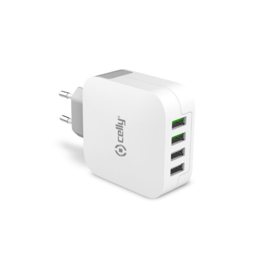 CELLY TRAVEL CHARGER TURBO 4USB 4.8A CELLY TRAVEL CHARGER TURBO 4USB 4.8A