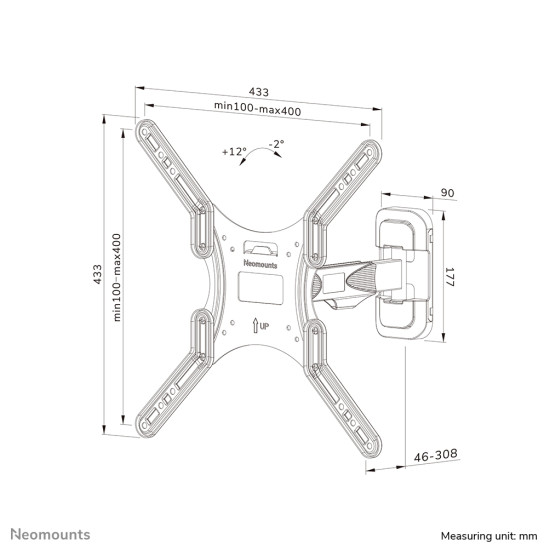 Neomounts WL40-540BL14 TV mount wall 32-55" - full motion - easy install