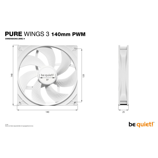 be quiet! Pure Wings 3 140mm PWM White Computer case Fan 14 cm 1 pc(s) be quiet! Pure Wings 3 140mm PWM White Computer case Fan 14 cm 1 pc(s)