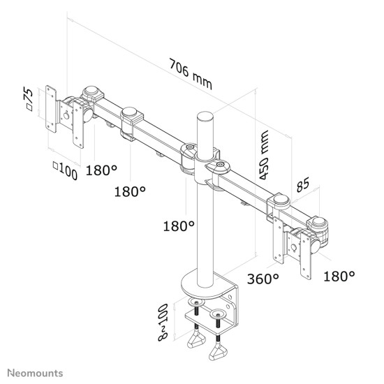 Neomounts FPMA-D960D Monitor arm 10-27" Neomounts FPMA-D960D Monitor arm 10-27"